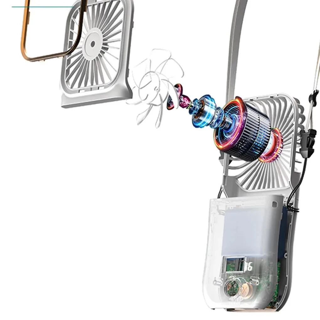 Mini Portable Hanging Neck Fan – Hands-Free Cooling Anywhere You Go - BudgetSpender