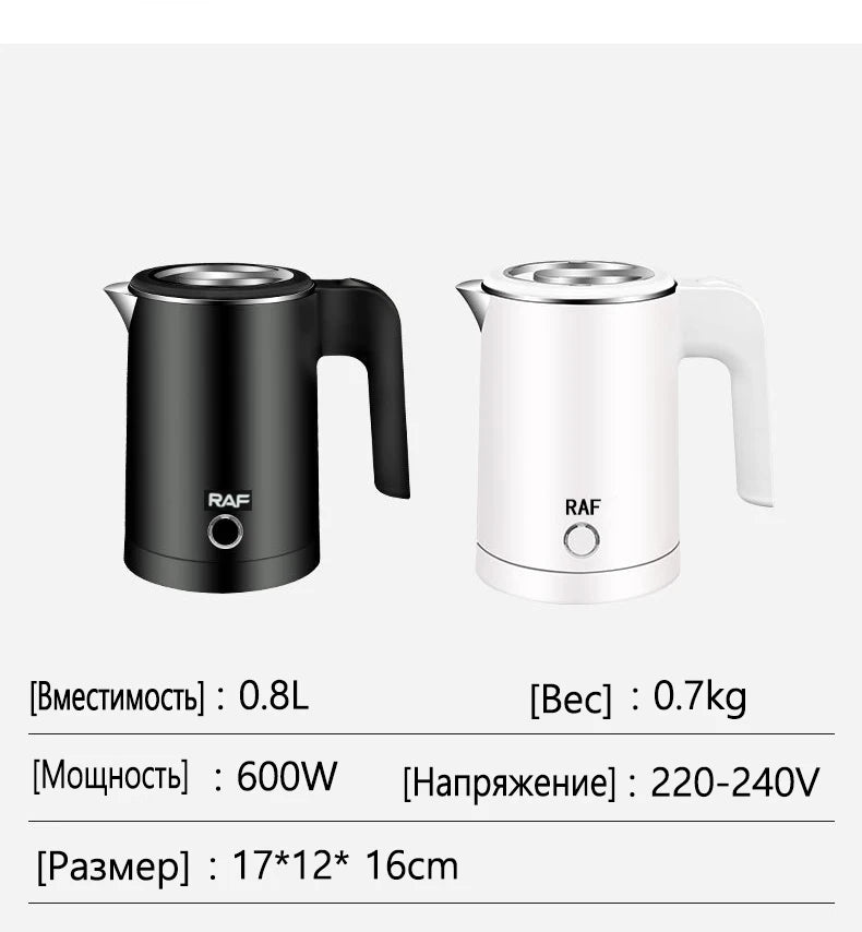 0.8L Stainless Steel Portable Electric Kettle – Travel Water Boiler for Tea & Coffee - BudgetSpender