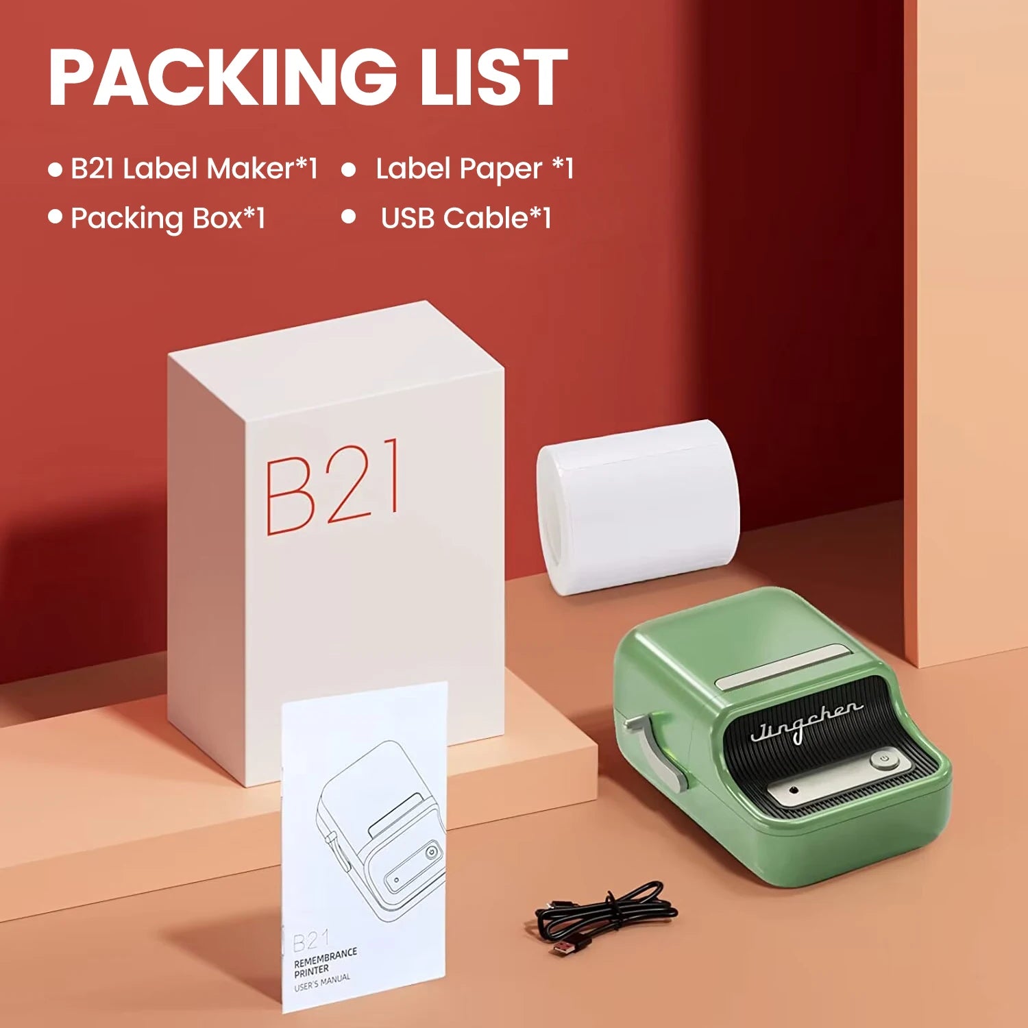 Niimbot B21/B1 Thermal Label Printer with 5 Roll Set - BudgetSpender