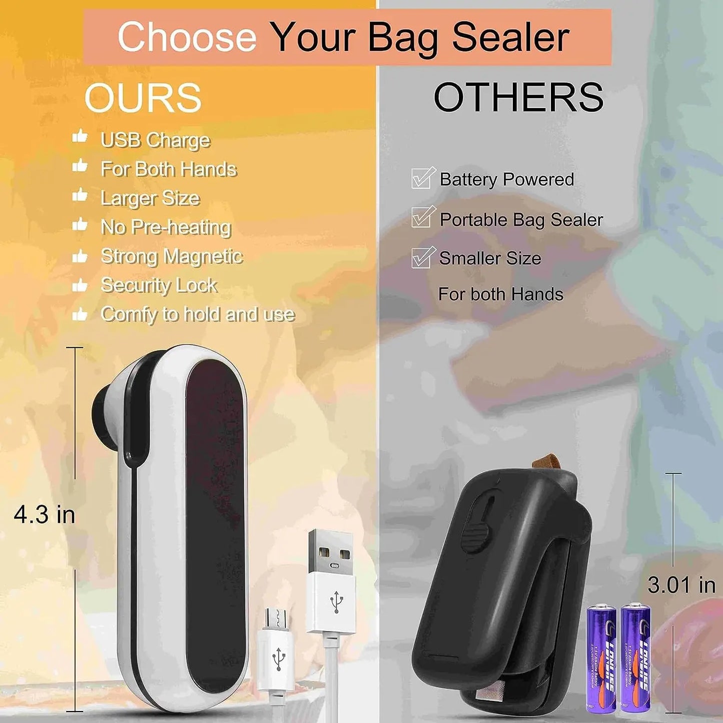 2-in-1 Rechargeable Mini Heat Sealer – Freshness at Your Fingertips - BudgetSpender