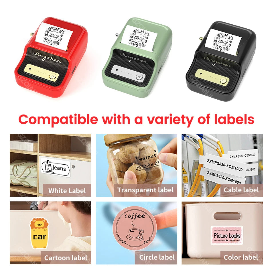 Niimbot B21/B1 Thermal Label Printer with 5 Roll Set - BudgetSpender