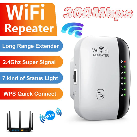 Wireless WiFi Repeater 300Mbps – WiFi Extender & Booster - BudgetSpender