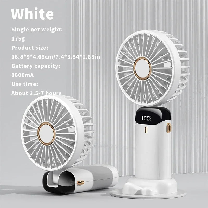 Handheld Mini Fan 3000mAh – Foldable & Portable with Phone Stand - BudgetSpender