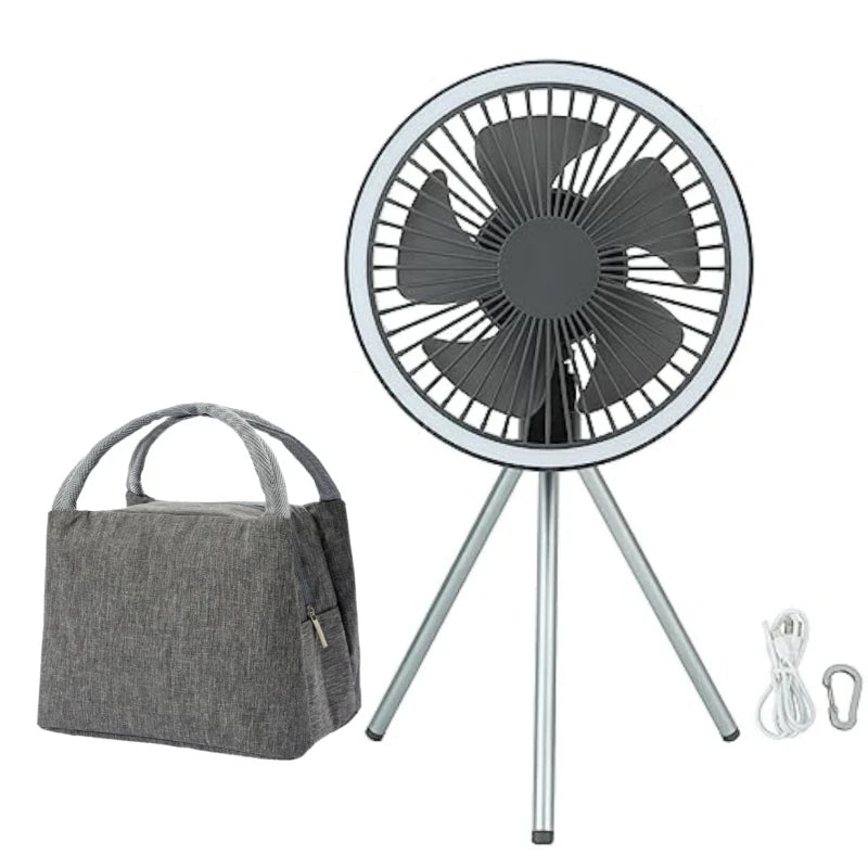 10000mAh Rechargeable Camping Fan with LED Light & Power Bank - BudgetSpender