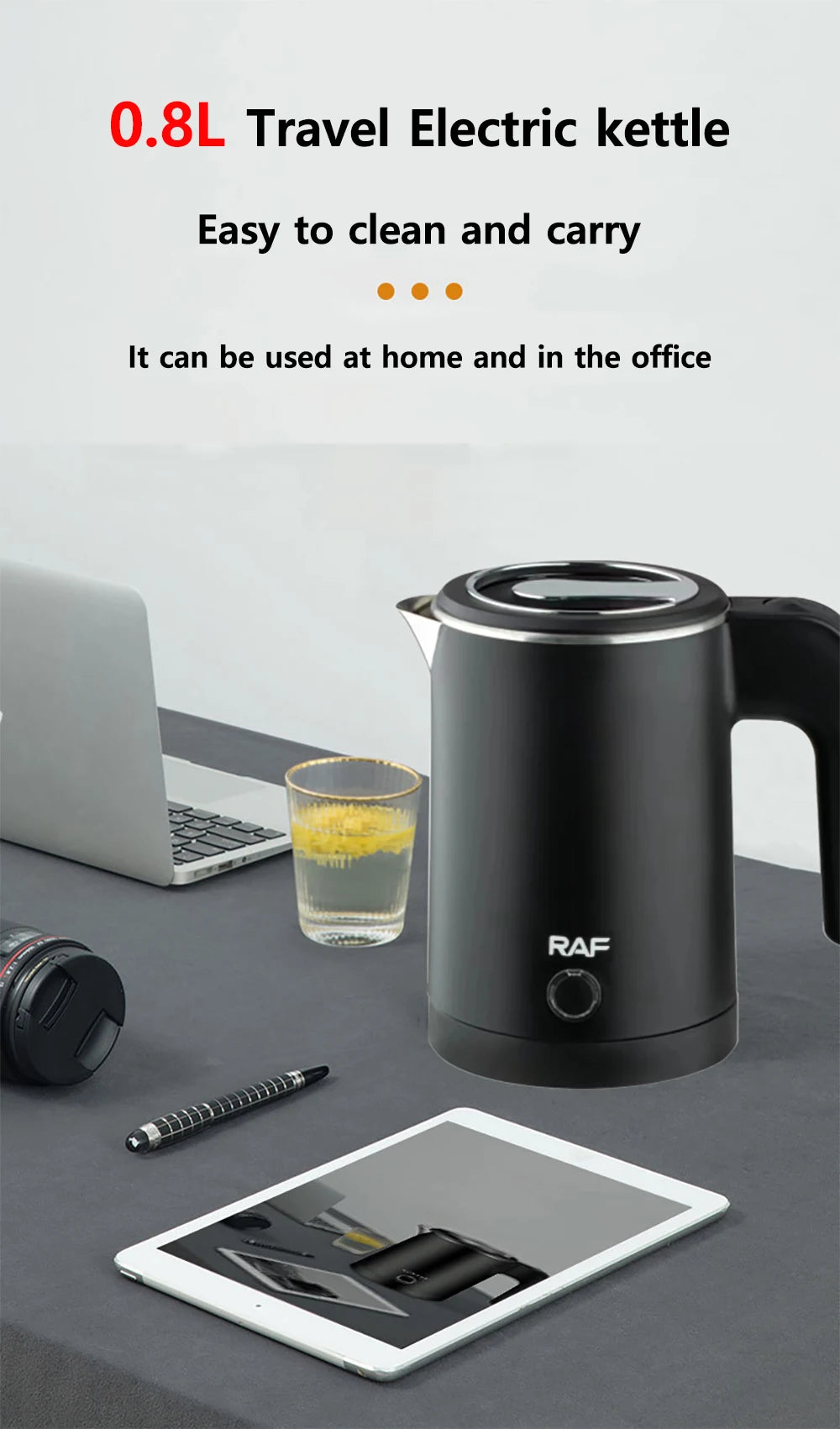 0.8L Stainless Steel Portable Electric Kettle – Travel Water Boiler for Tea & Coffee - BudgetSpender