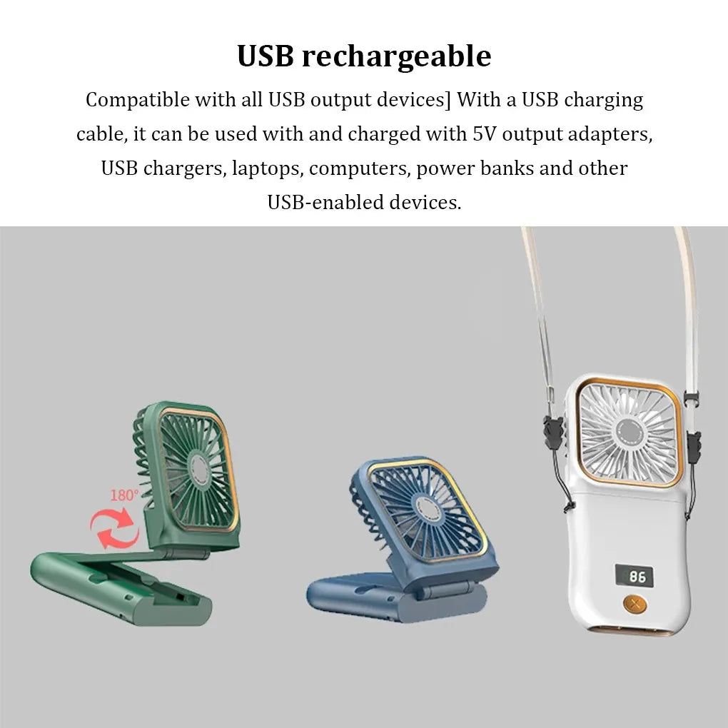 Mini Portable Hanging Neck Fan – Hands-Free Cooling Anywhere You Go - BudgetSpender