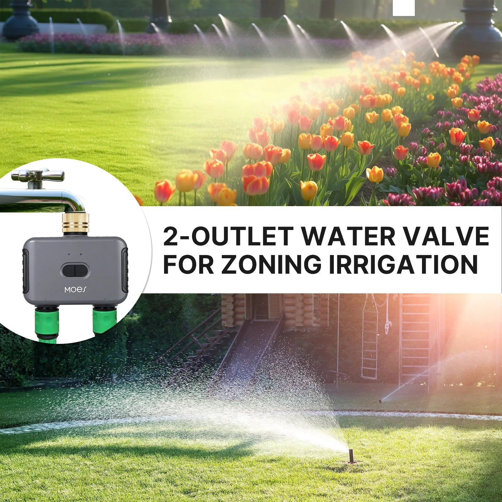 MOES Bluetooth Value Smart Garden Sprinkler Water Timer by 2 Way Rain Delay Filter Programmable Automatic Irrigation Controller - BudgetSpender