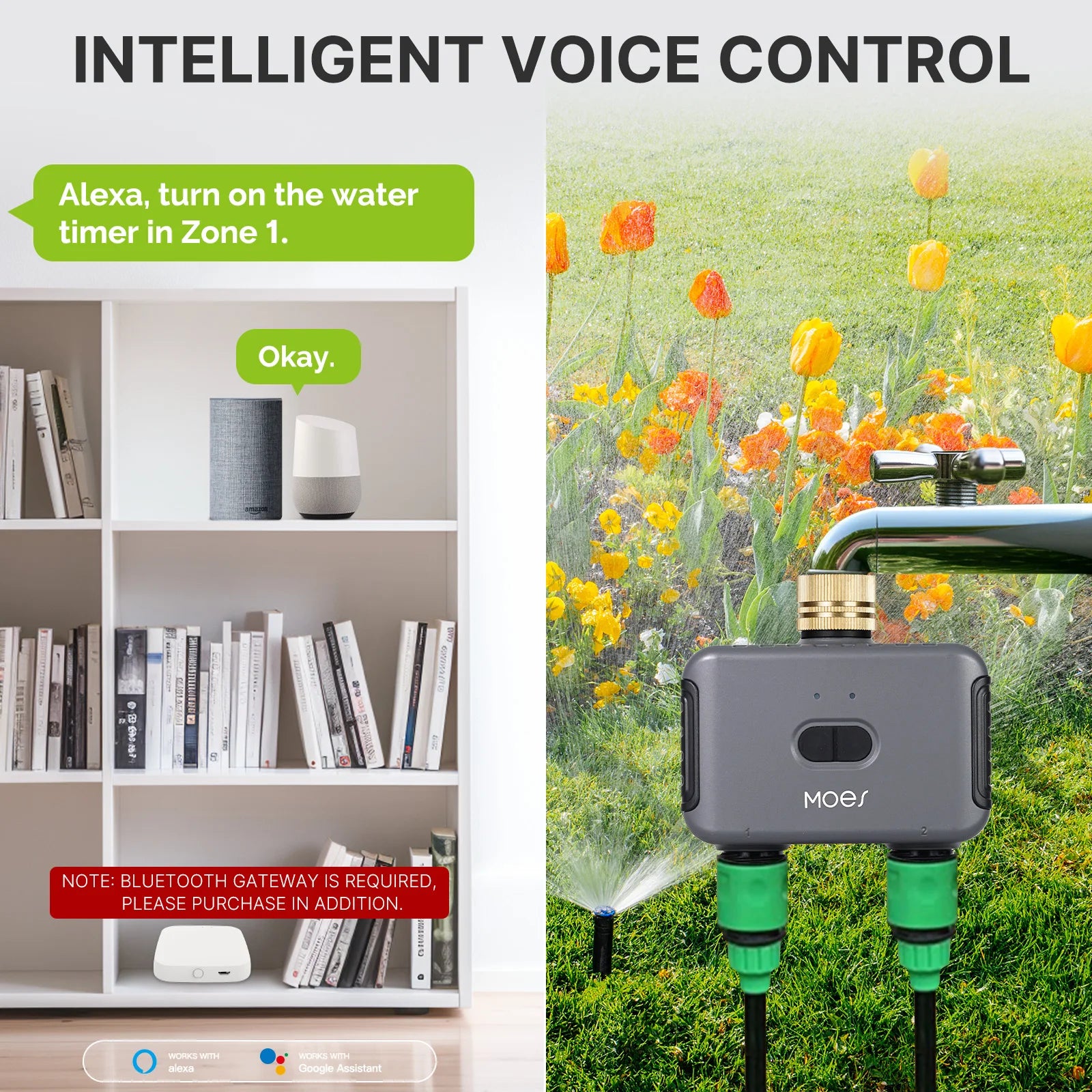 MOES Bluetooth Value Smart Garden Sprinkler Water Timer by 2 Way Rain Delay Filter Programmable Automatic Irrigation Controller - BudgetSpender