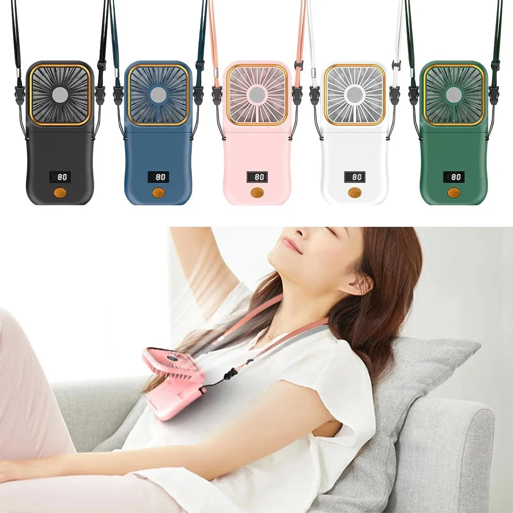 Mini Portable Hanging Neck Fan – Hands-Free Cooling Anywhere You Go - BudgetSpender