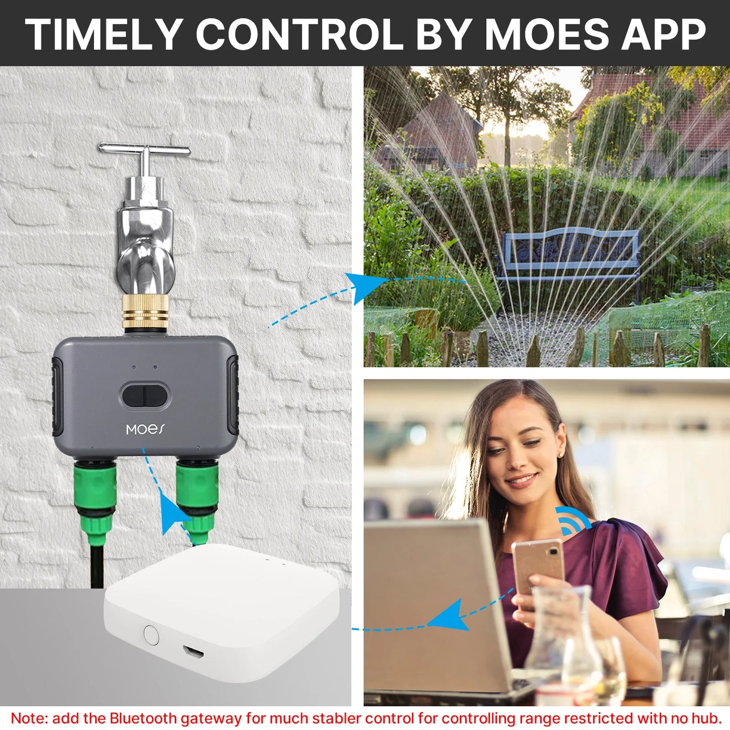 MOES Bluetooth Value Smart Garden Sprinkler Water Timer by 2 Way Rain Delay Filter Programmable Automatic Irrigation Controller - BudgetSpender