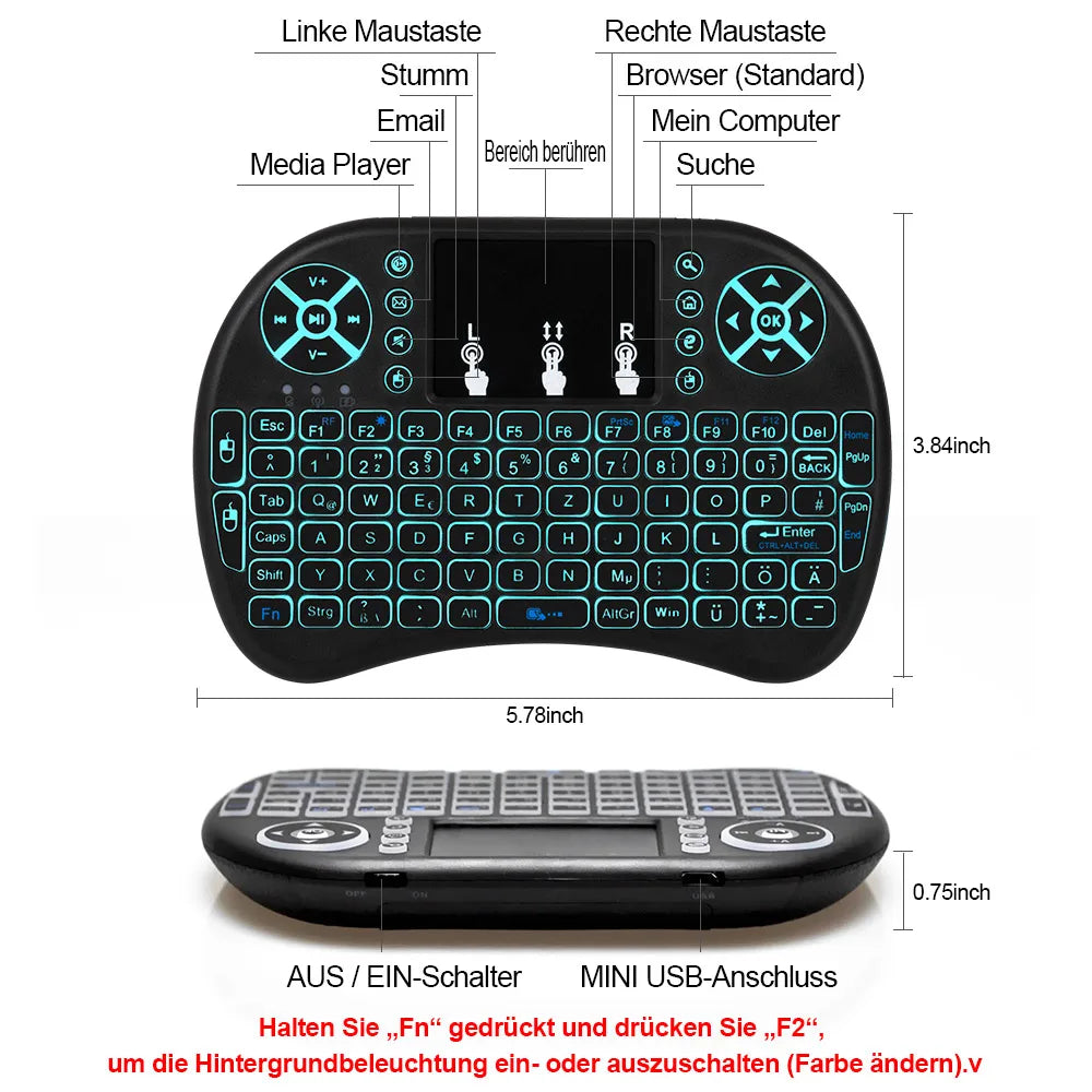 2.4G Air Mouse with Touchpad Keyboard i8 - BudgetSpender
