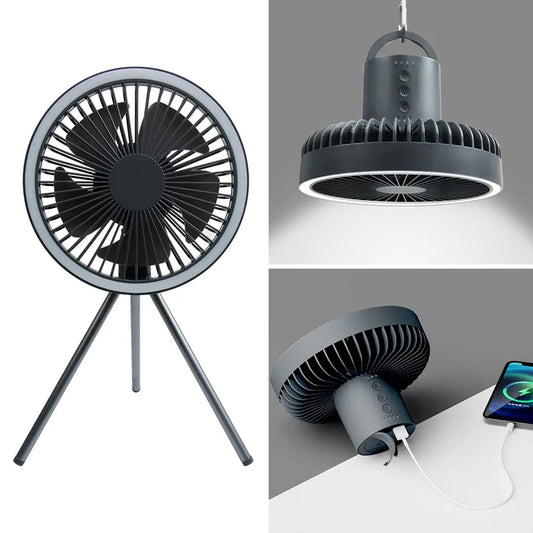 10000mAh Rechargeable Camping Fan with LED Light & Power Bank - BudgetSpender