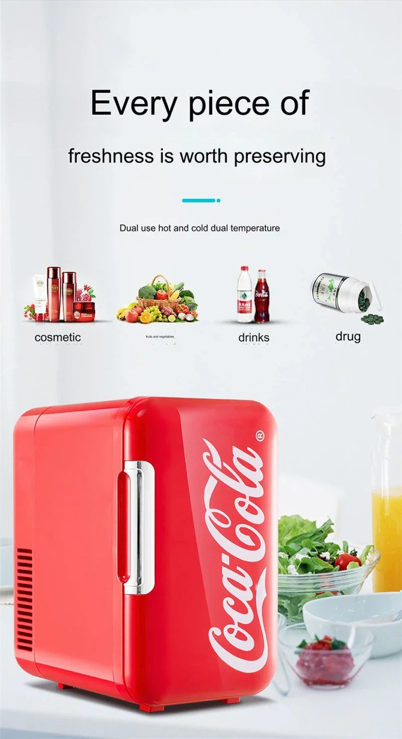 Coca-Cola 6L Mini Fridge Portable Cooler & Warmer for Home/Car - BudgetSpender