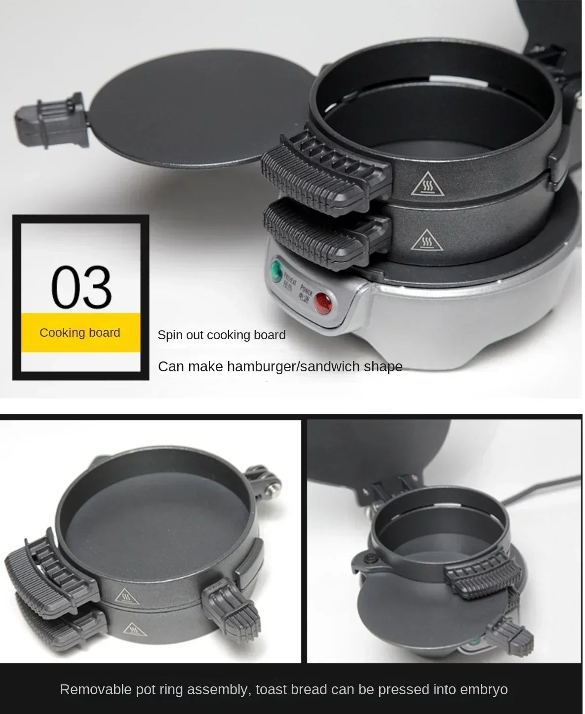 Electric Burger Maker Grill Press – Non-Stick, 600–800W, Compact Sandwich Waffle Machine - BudgetSpender