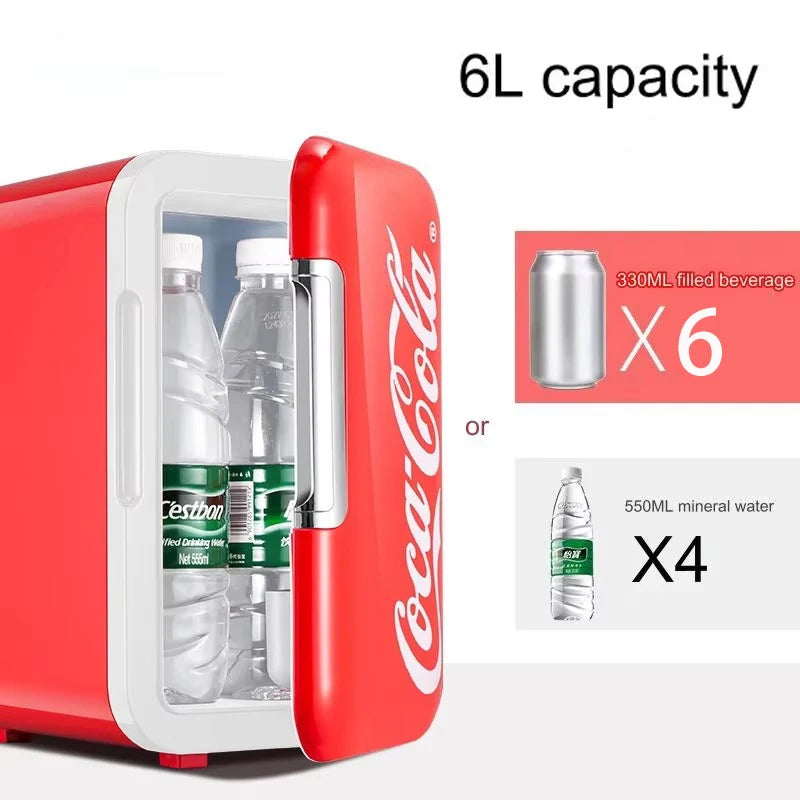 Coca-Cola 6L Mini Fridge Portable Cooler & Warmer for Home/Car - BudgetSpender