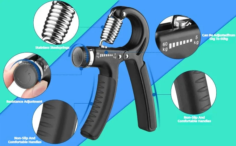 Adjustable Hand Grip Strengthener 5–60KG – Power Up Your Grip Anytime, Anywhere - BudgetSpender