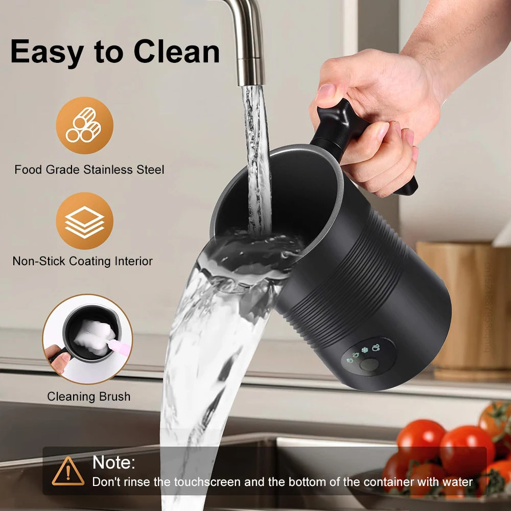 4-in-1 Electric Milk Frother & Foam Maker for Hot & Cold Coffee Drinks - BudgetSpender