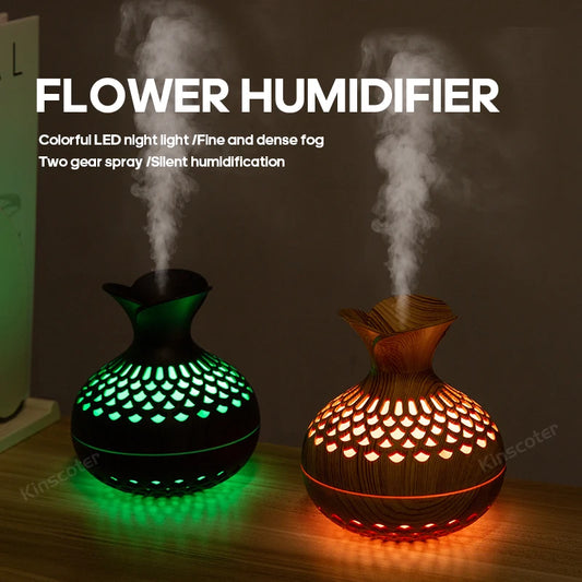 300ml Wood Grain USB Aroma Diffuser & Humidifier - BudgetSpender