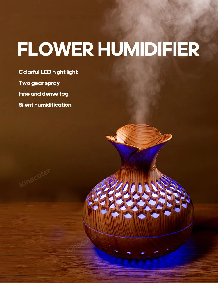 300ml Wood Grain USB Aroma Diffuser & Humidifier - BudgetSpender