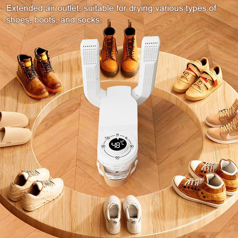 Folding Shoe Dryer – 150W, Adjustable Timer, EU Plug - BudgetSpender