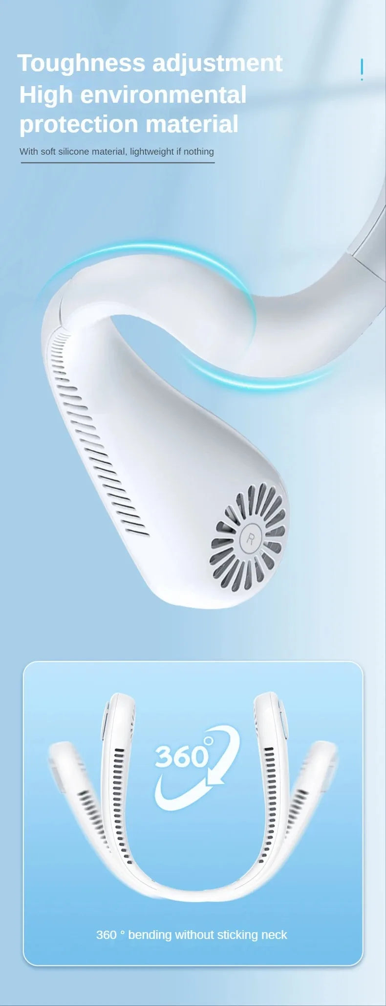 Portable Bladeless Neck Fan – Hands-Free Cooling, Anytime, Anywhere - BudgetSpender