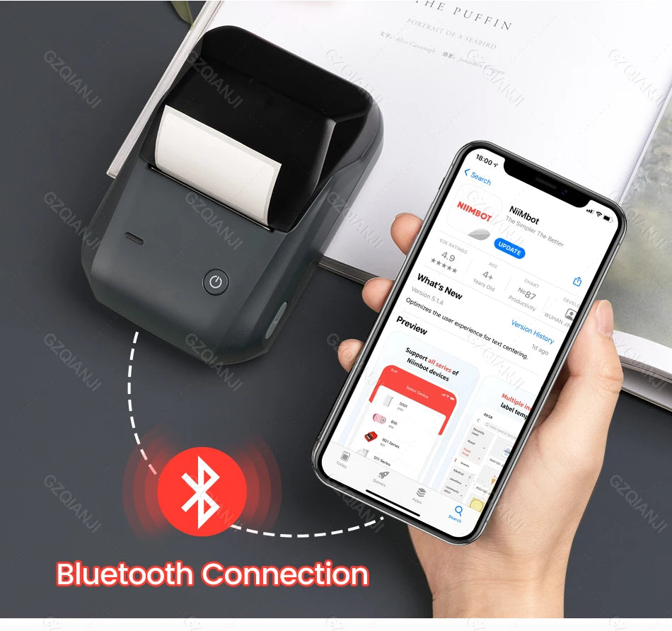 Niimbot B21/B1 Thermal Label Printer with 5 Roll Set - BudgetSpender