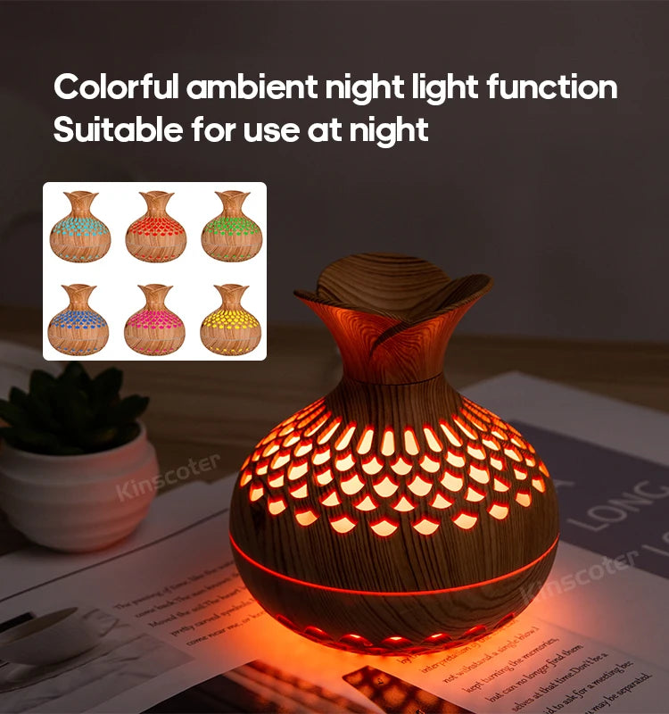 300ml Wood Grain USB Aroma Diffuser & Humidifier - BudgetSpender