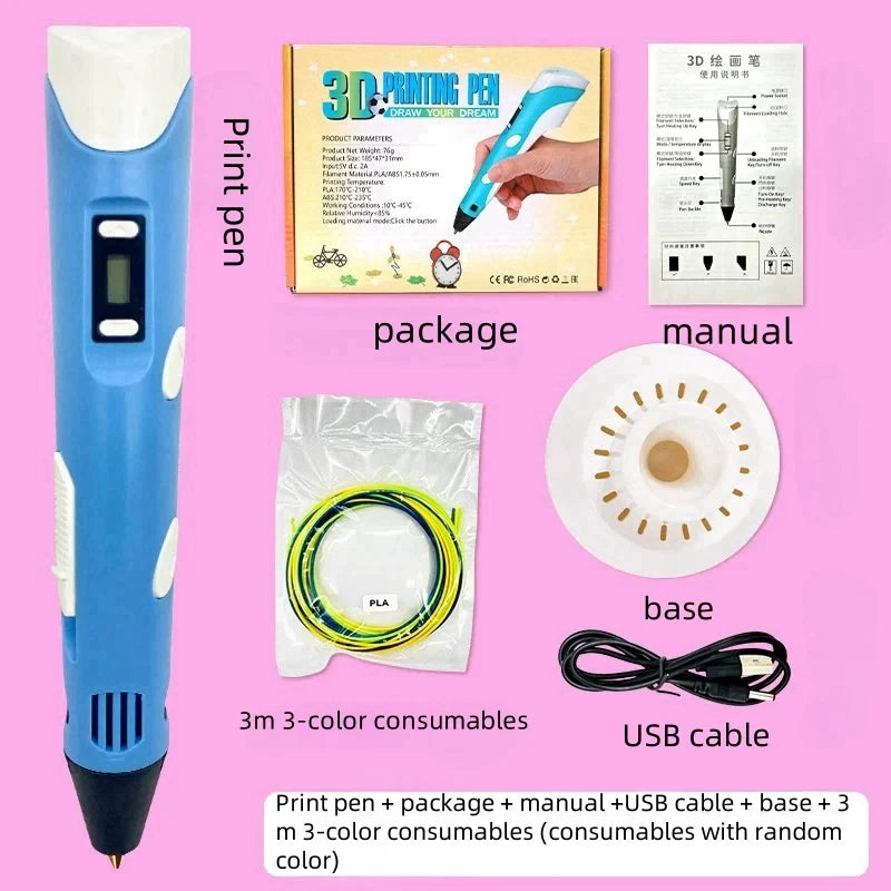 USB Rechargeable 3D Printing Pen – Create Stunning 3D Art with Ease - BudgetSpender