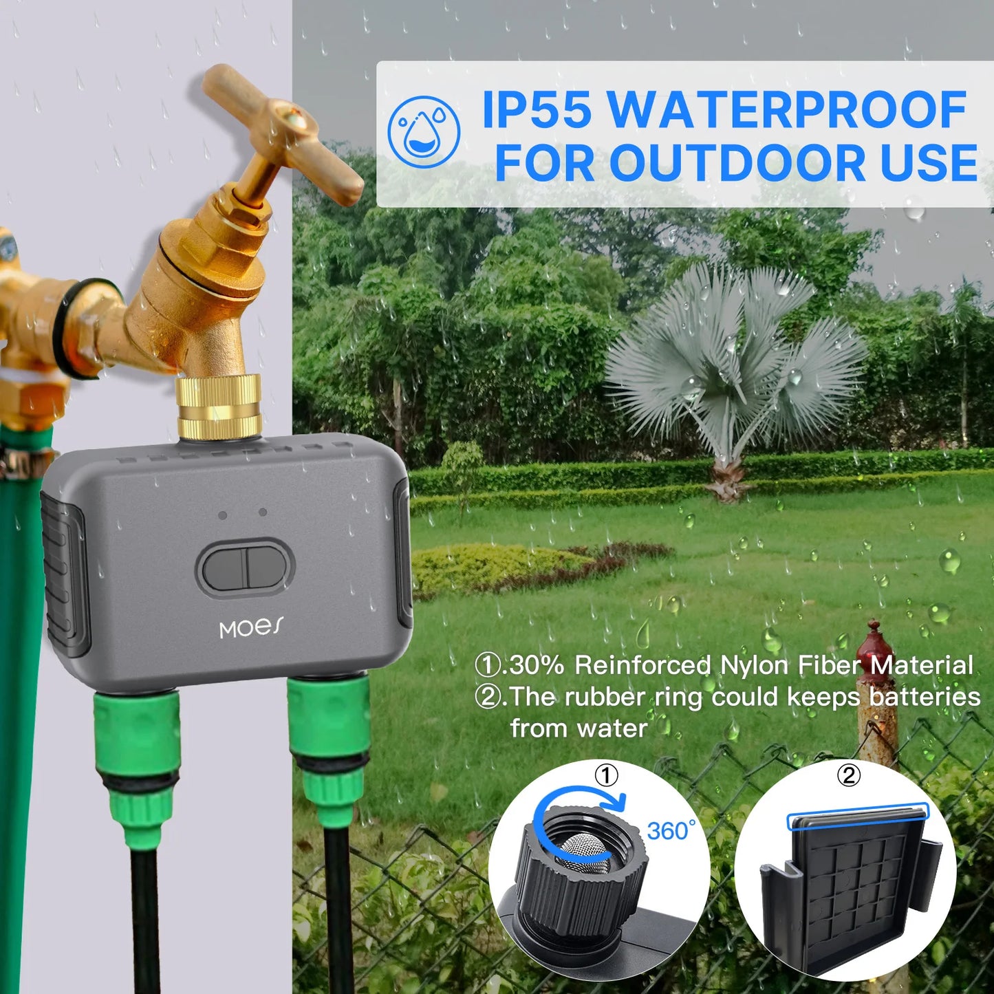 MOES Bluetooth Value Smart Garden Sprinkler Water Timer by 2 Way Rain Delay Filter Programmable Automatic Irrigation Controller - BudgetSpender
