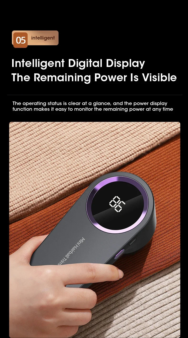 LED Digital Electric Lint Remover – Efficient Fabric Shaver for Clothes, Sweaters, and More - BudgetSpender