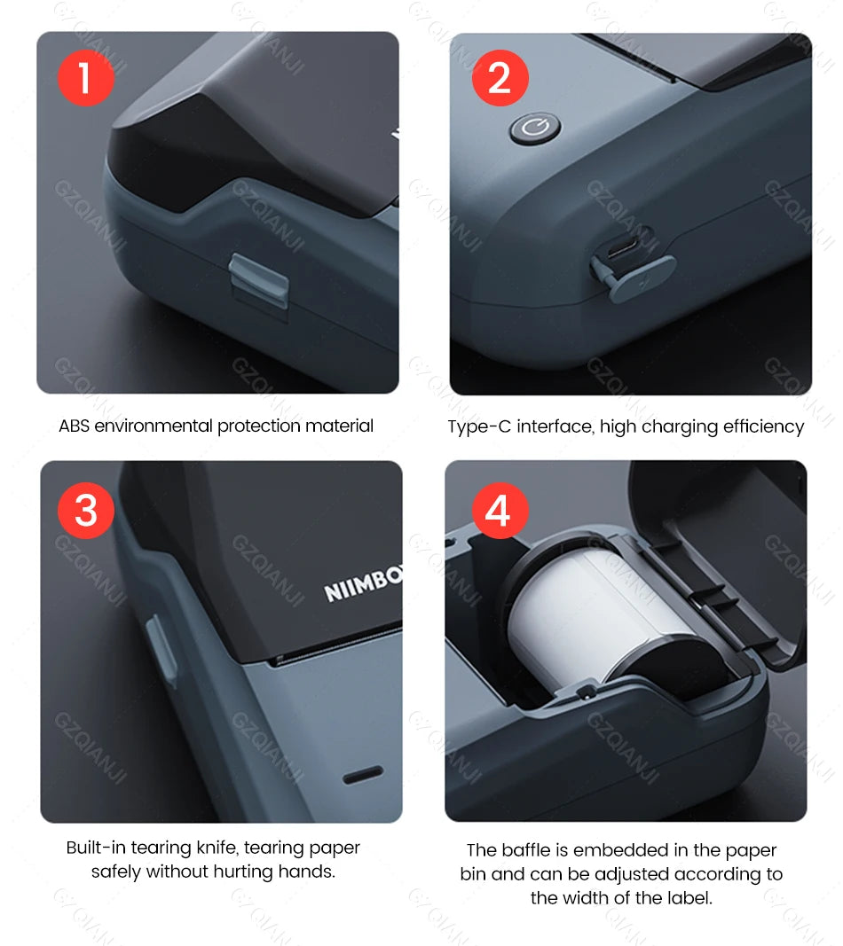 Niimbot B21/B1 Thermal Label Printer with 5 Roll Set - BudgetSpender