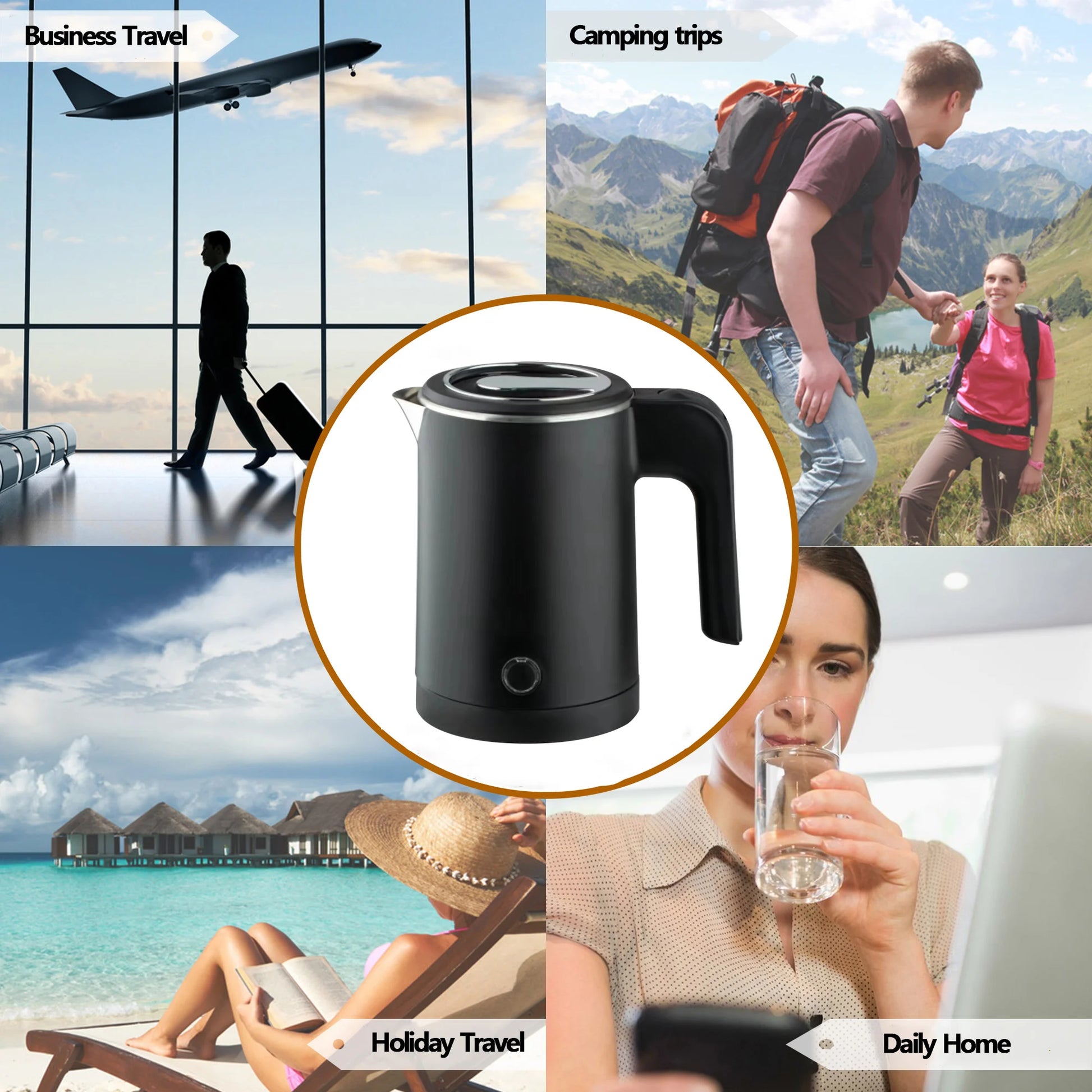0.8L Stainless Steel Portable Electric Kettle – Travel Water Boiler for Tea & Coffee - BudgetSpender