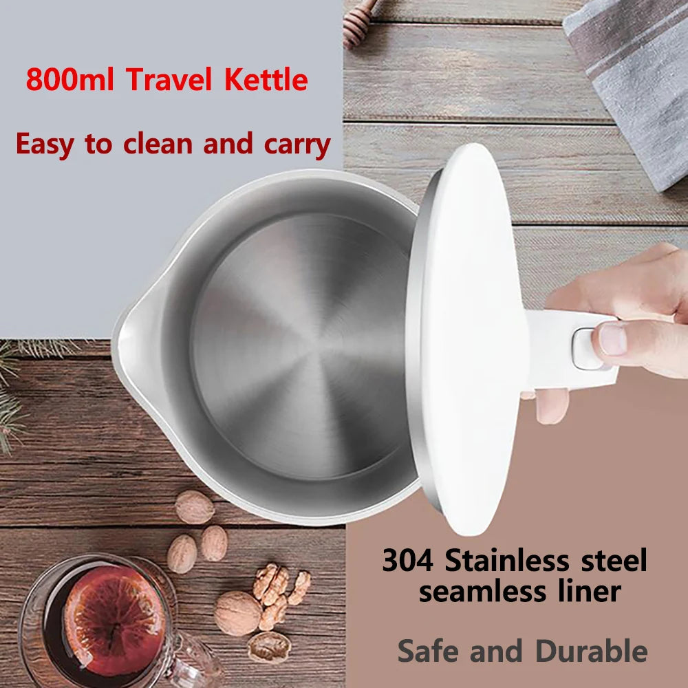 0.8L Stainless Steel Portable Electric Kettle – Travel Water Boiler for Tea & Coffee - BudgetSpender