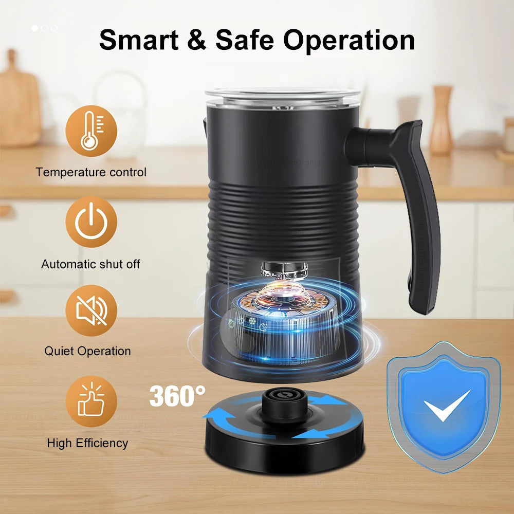 4-in-1 Electric Milk Frother & Foam Maker for Hot & Cold Coffee Drinks - BudgetSpender