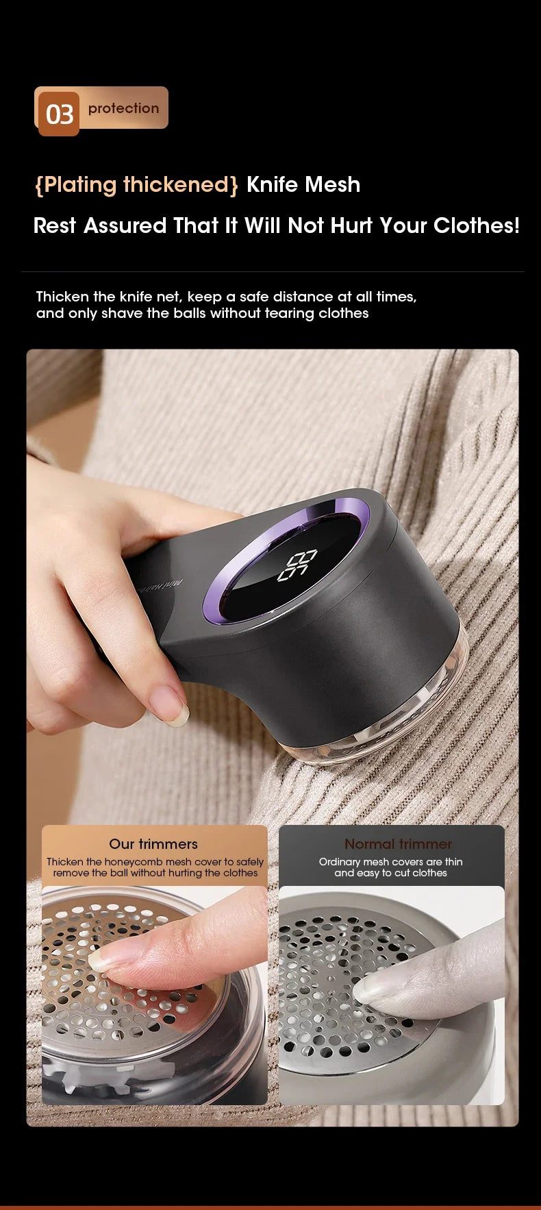 LED Digital Electric Lint Remover – Efficient Fabric Shaver for Clothes, Sweaters, and More - BudgetSpender