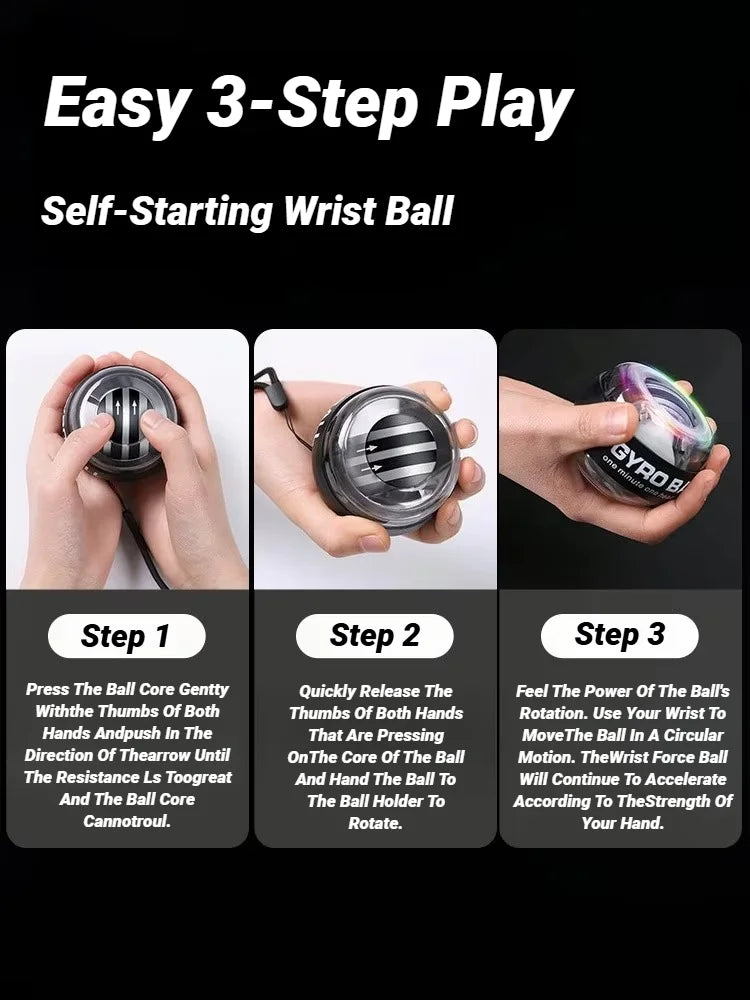 Gyroball Powerball Wrist & Forearm Exerciser – Strengthen Grip & Boost Muscle Control - BudgetSpender