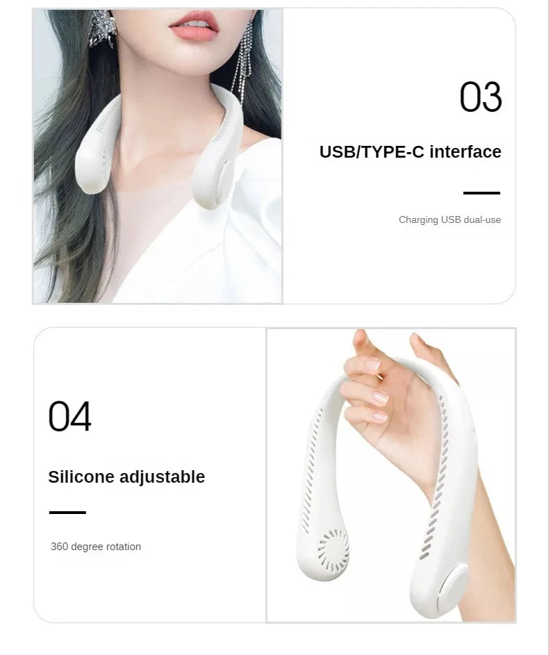 Portable Bladeless Neck Fan – Hands-Free Cooling, Anytime, Anywhere - BudgetSpender