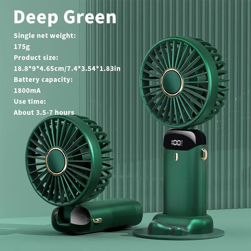 Handheld Mini Fan 3000mAh – Foldable & Portable with Phone Stand - BudgetSpender