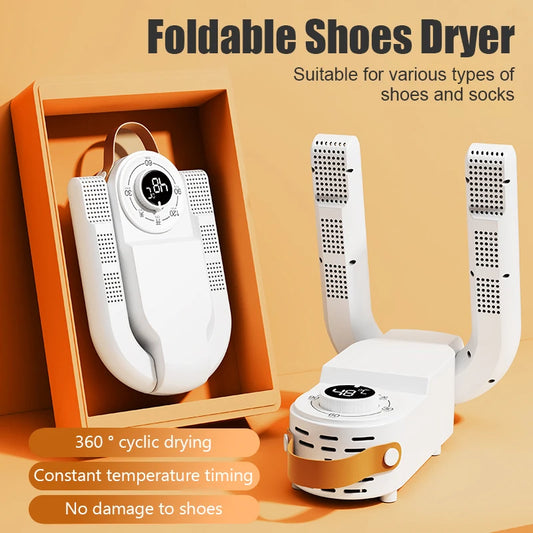 Folding Shoe Dryer – 150W, Adjustable Timer, EU Plug - BudgetSpender