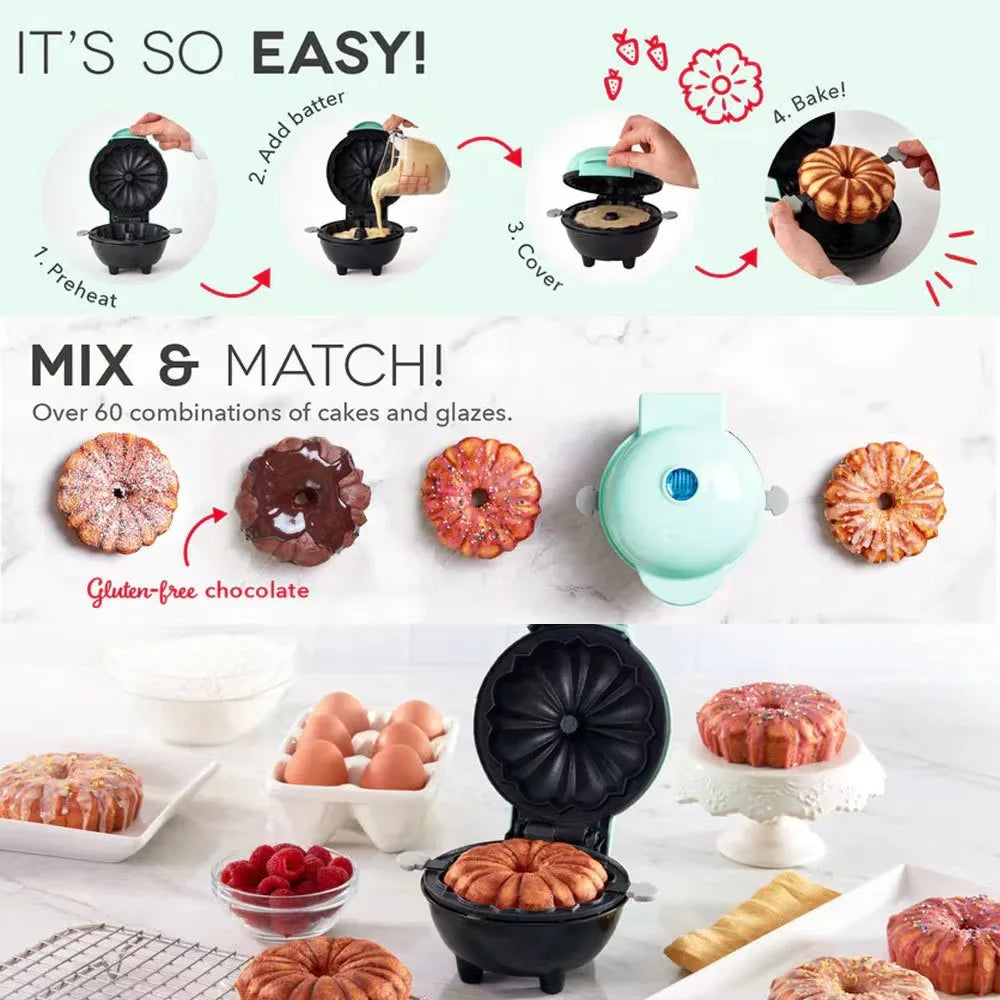 Mini Cake Maker - Portable,  Waffle, and Doughnut Maker - BudgetSpender