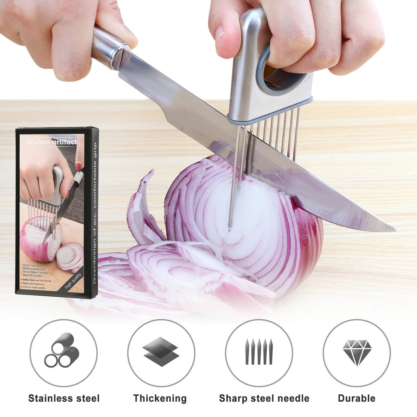 Stainless Steel Multi-Purpose Slicer Holder – Easy & Safe Cutting Tool - BudgetSpender