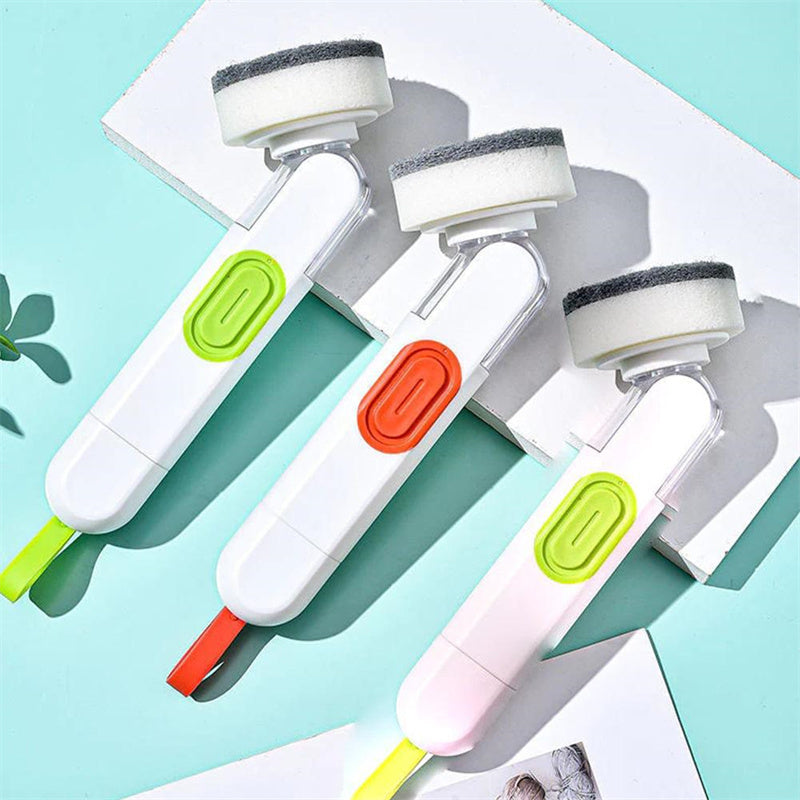 2-in-1 Dish Brush with Soap Dispenser – Ergonomic Cleaning Brush for Non-Stick Cookware, Pots, and Pans - BudgetSpender