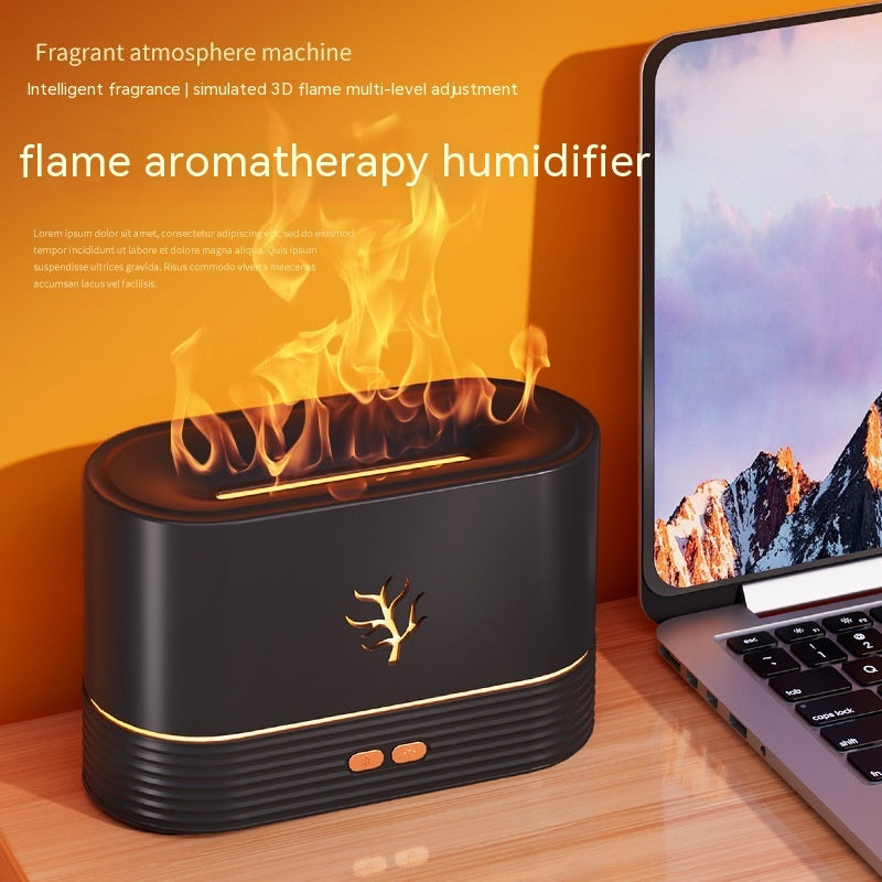 Flame Humidifier USB Smart Timing LED Electric Aroma Diffuser – Simulated Fire Night Light & Home Decor - BudgetSpender