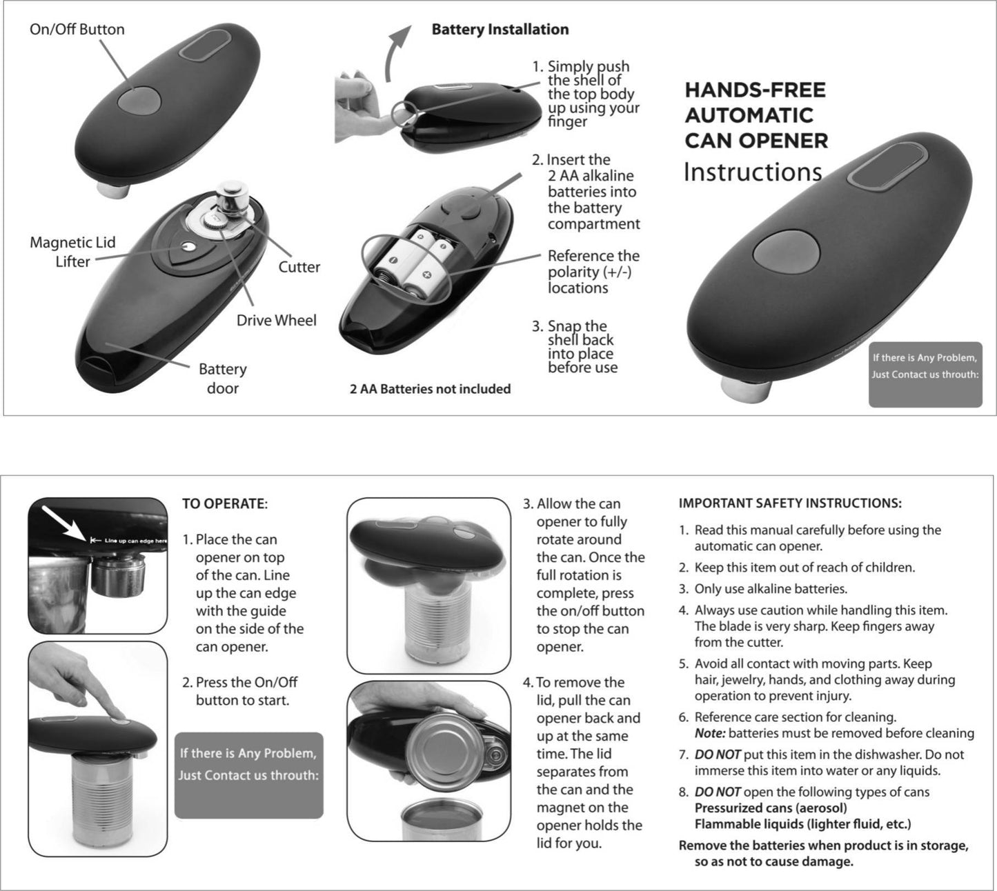 Electric Can Opener – One-Touch Automatic Jar & Bottle Opener | Hands-Free, Portable Kitchen Gadget for Effortless Opening - BudgetSpender