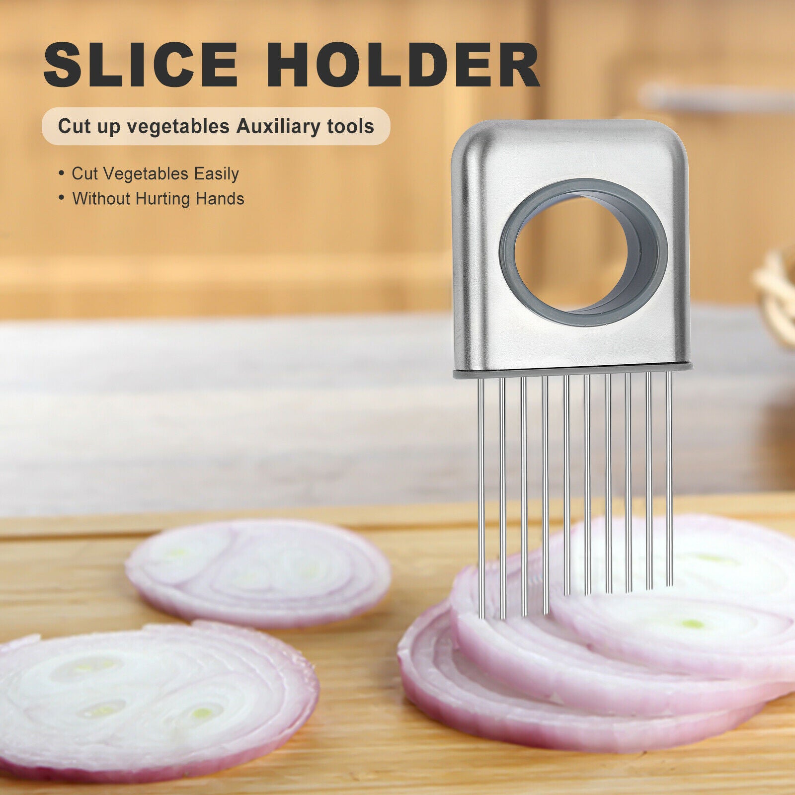 Stainless Steel Multi-Purpose Slicer Holder – Easy & Safe Cutting Tool - BudgetSpender