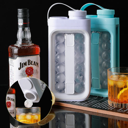 2-in-1 Ice Cube Tray & Water Bottle – Quick-Freezing Ice Balls for Whiskey, Cocktails, and More - BudgetSpender