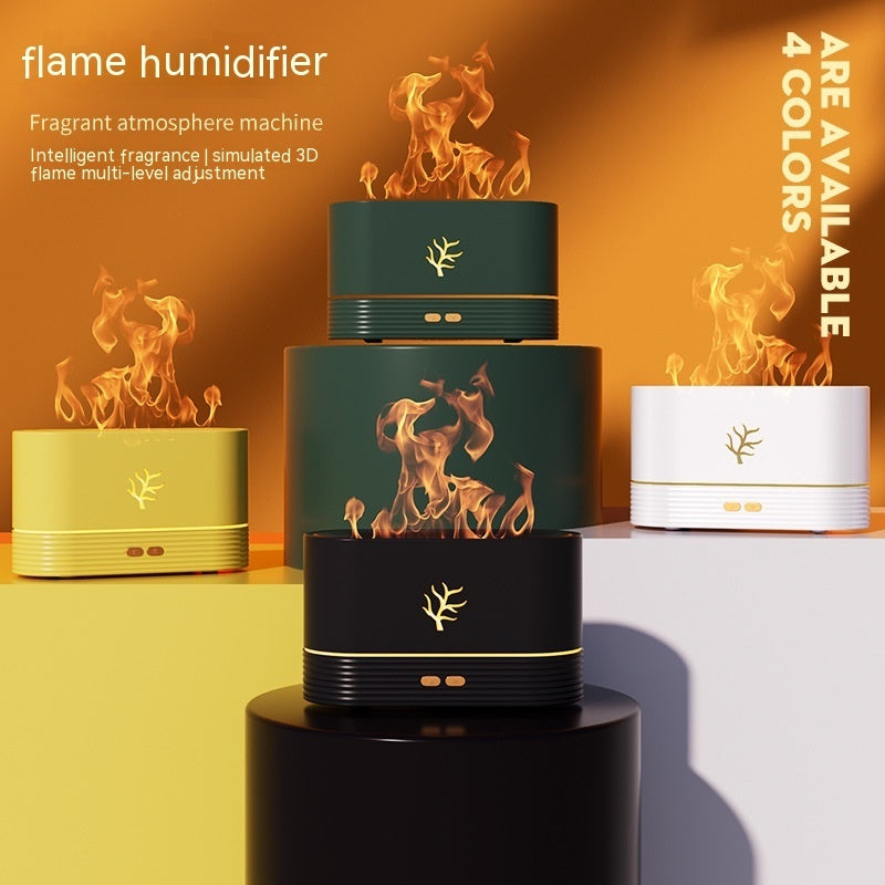 Flame Humidifier USB Smart Timing LED Electric Aroma Diffuser – Simulated Fire Night Light & Home Decor - BudgetSpender