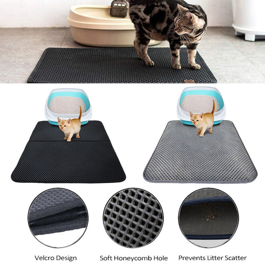 Waterproof Double-Layer Cat Litter Mat – Keeps Floors Clean - BudgetSpender