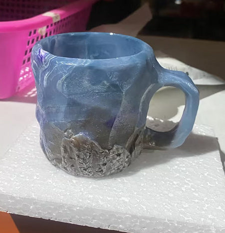 400ml Resin Mineral Crystal Coffee Mug with Handle – Elegant Mineral Crystal Cup for Home & Office Decor - BudgetSpender