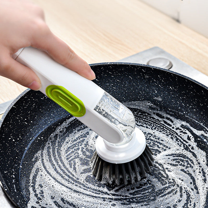 2-in-1 Dish Brush with Soap Dispenser – Ergonomic Cleaning Brush for Non-Stick Cookware, Pots, and Pans - BudgetSpender